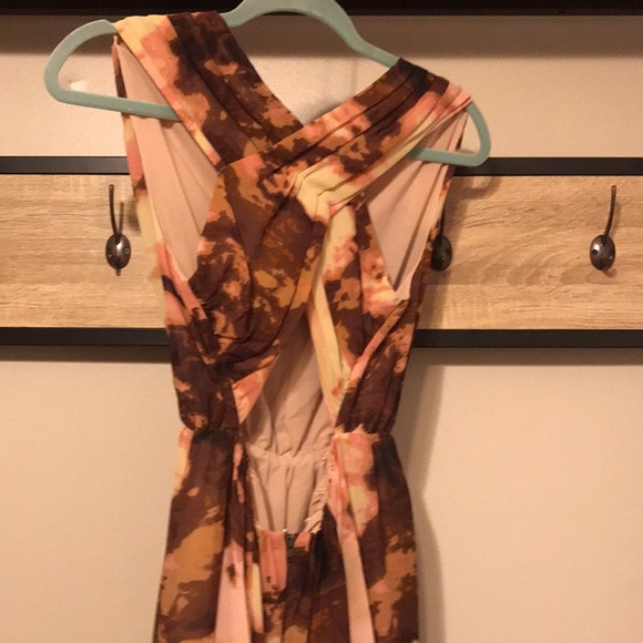 M M Couture Salmon Cross Backed Dress - Picture 3 of 7